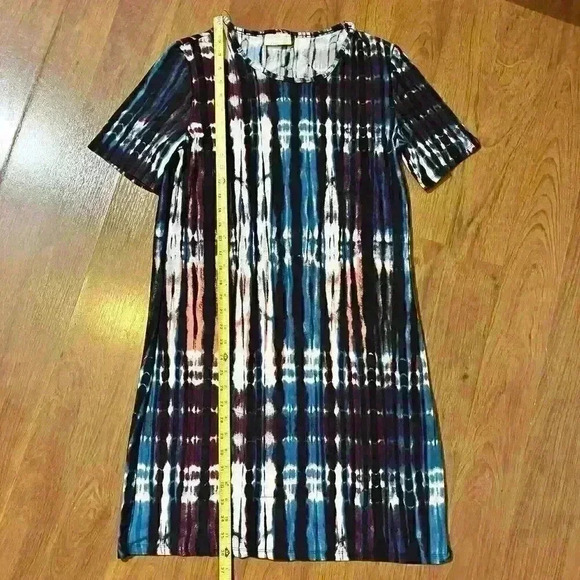 Bobbie Brooks Womens Tie-Dye Scoop Neck Stretch Summer Mini Dress Medium - Picture 5 of 6